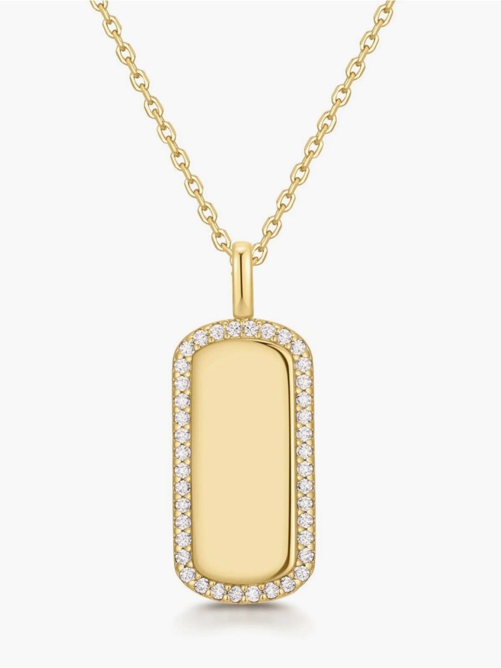 Ania Haie Sparkling Tag Pendant Necklace Shiny Gold Brand New